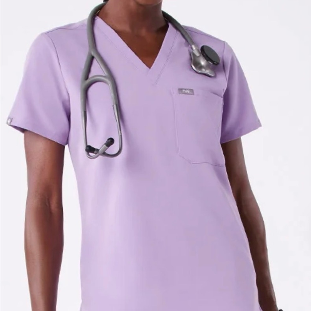 Figs Purple Caterina Scrub Top Size Small